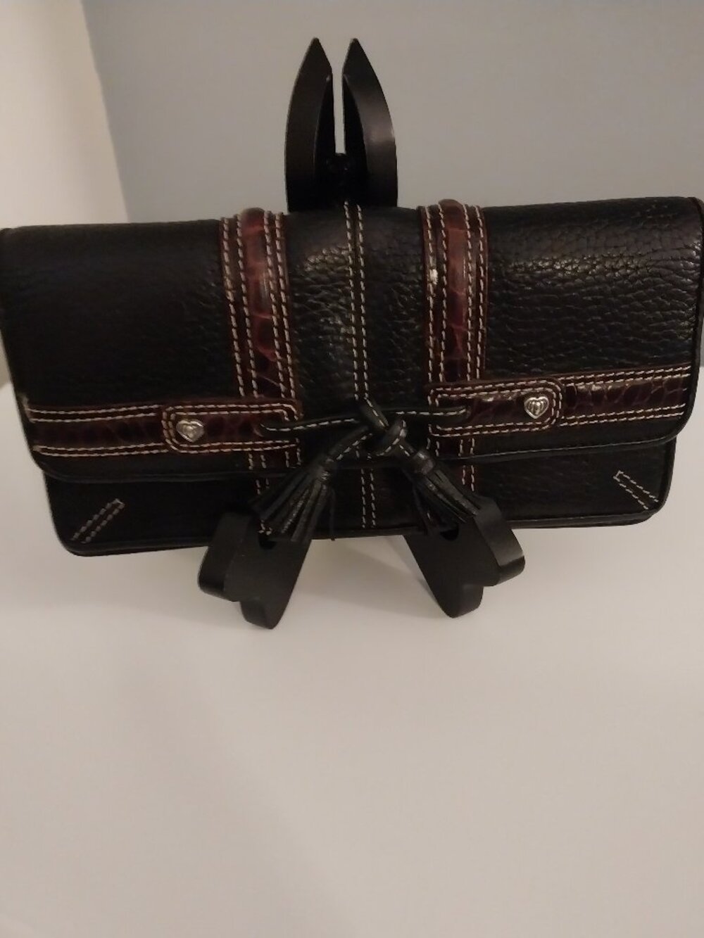 💗Brighton Wallet, Strap, Black-Brown Leather 7.5x4 Excellent💗